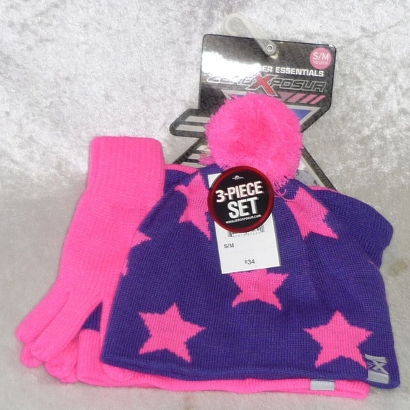 ZeroXposur Girls Monroe Beanie scarf 3pc set NEW - Picture 7 of 8